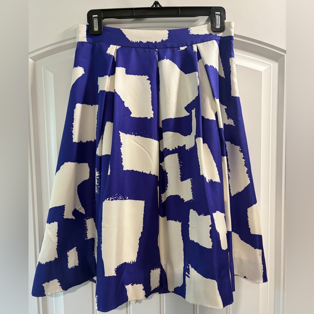 kate spade Royal Blue and White Abstract Circle Skirt